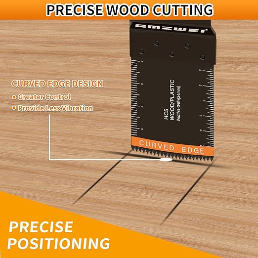 50PCS Multi Tool Blade Kits, Professional Titanium Oscillating Tool Blades for Metal, Wood, Plastic, Curved Edge Oscillating Saw Blades Compatible with Dewalt Milwaukee Ryobi Rockwell Fein