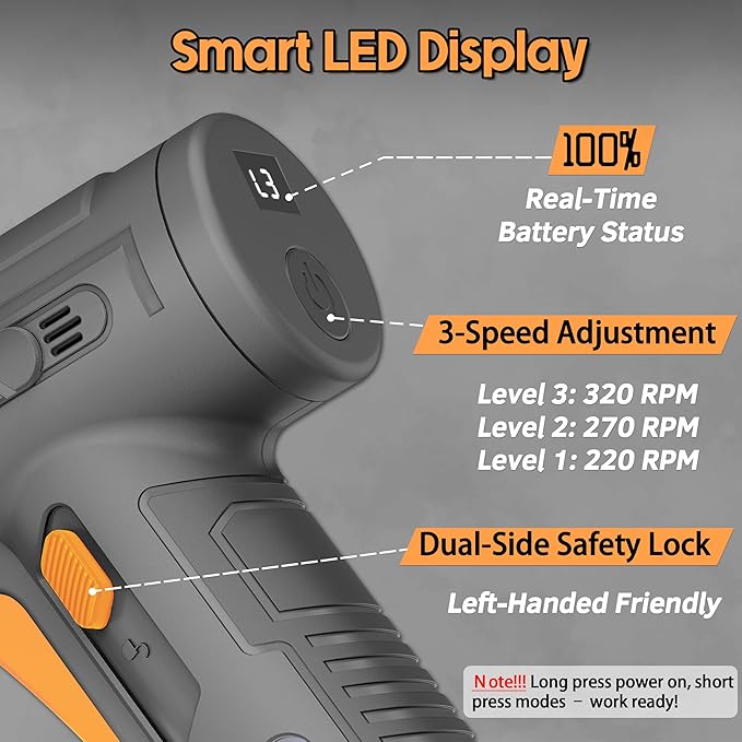 2026 Upgraded Cordless Electric Scissors - Larger 1.84" Tungsten Blade, Wider Opening, 320 RPM, 1/3" Max Thickness, 3-Speed & LED Display, Cardboard Cutter Designed for Cardboard box, Black