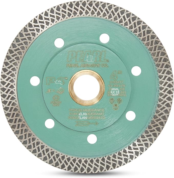 PEARL ABRASIVE CO. P4 Thin Mesh Turbo Porcelain Blade 4" 5/8"-20mm-7/8 4 Holes
