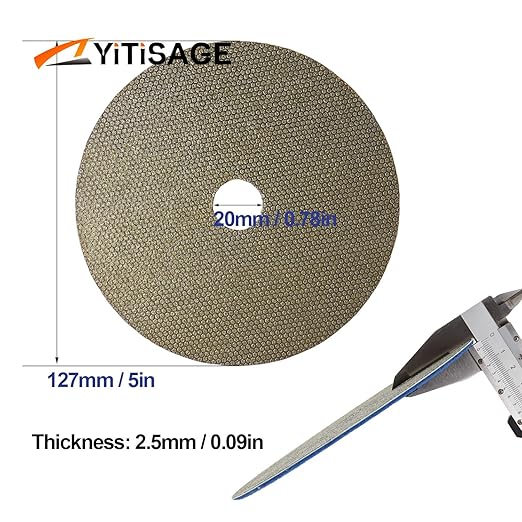 5 Inch Electroplated Diamond Grinding/Polishing Pads Sanding Granite Concrete Glass Metal Stone Grinding Disc(grit 60-1pc)