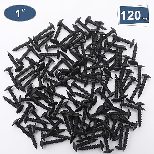 120pcs #8 횞 1??Modified Truss Head Wood Screws, Phillips Drive, Black Wood Screws, Screws with Screwdriver Bit