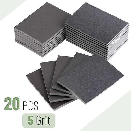 Bates- Sanding Sponge, 20 pcs, 3?쓝4?? 400-3000 Grit Assortment, Ultra Fine, Washable and Reusable, Sandpaper Block, Sanding Blocks for Wood, Sanding Pad, Drywall Sanding Block, Drywall Sanding Sponge