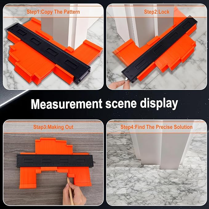 2Pack Contour Gauge Tool (12+5Inch) with Adjustable Lock竊똅athers Day Gifts竊똕uper Gauge Shape and Outline Angle Measuring tool to Copy Angles and Odd Shapes竊똖ile Flooring, Woodworking Tools