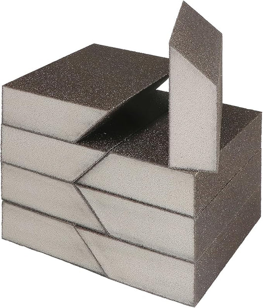 80 Grit Angled Sanding Blocks, Jamiikury Coarse Sponge Sand Block Washable and Reusable, Wet & Dry Sandpaper Block for Wood Metal Drywall and Furniture Paint - Pack of 8