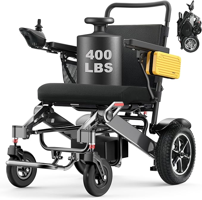 Goldseason 30 Mi Electric Wheelchairs for Adults & Seniors, 500W All Terrain Heavy Duty Mobility Wheelchair, 400 lbs Lightweight Foldable Power Motorized Wheelchair