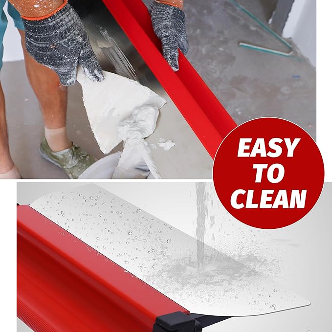 Drywall Skimming Blade Set, 10"+16"+24" Skimming Blade+ 33"-77" Extension Handle Pole with Portable Case, Stainless Steel Drywall Smoothing Spatula for Large Working Area Sheetrock/Wall-Board