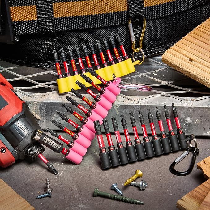 Impact Torx Screwdriver Bits Set, 30 Pieces 2?쒶agnetic S2 Steel Multi Star Driver Bits(T7-T40) and 1 Pc Bit Holder with Soft Hanging Strips