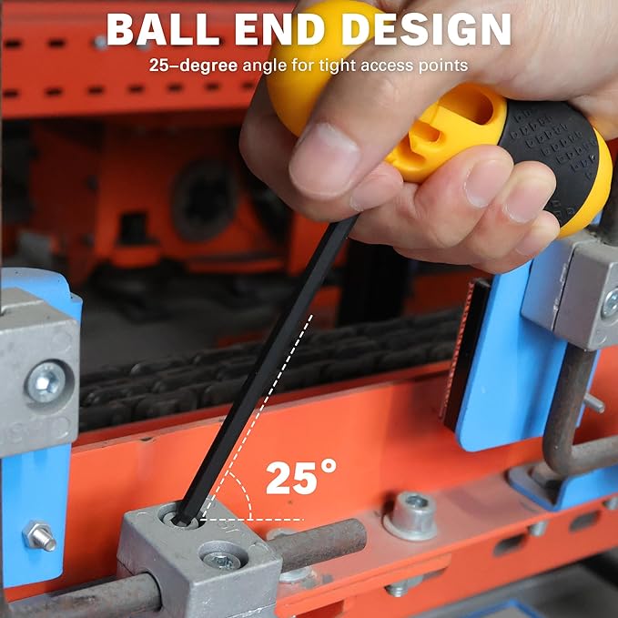 ELEAD Allen Wrench Hex Key Set: Premium 27pcs Durable Hex Key Set with Grip Handle, Long and Short Arm with Ball End, Metric & SAE Size Allen Key Set, Organized Storage