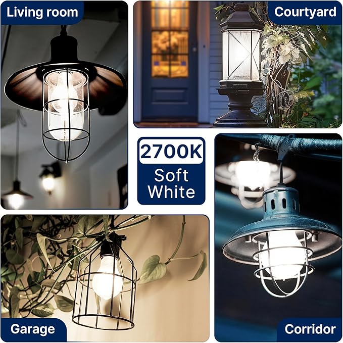 FLSNT 100W Equivalent LED Edison Bulbs, 5000K Daylight, 12W Dimmable A21 LED Light Bulbs, 1600LM, CRI90, E26 Base, 8 Pack