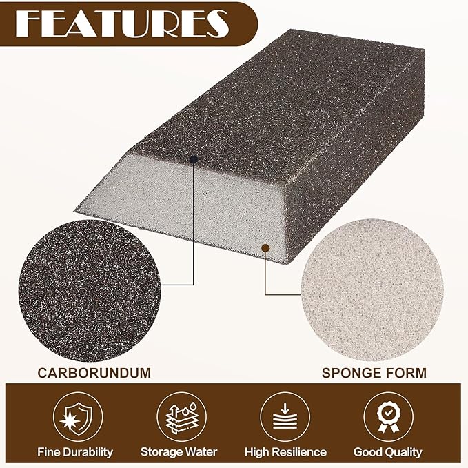 80 Grit Angled Sanding Blocks, Jamiikury Coarse Sponge Sand Block Washable and Reusable, Wet & Dry Sandpaper Block for Wood Metal Drywall and Furniture Paint - Pack of 8