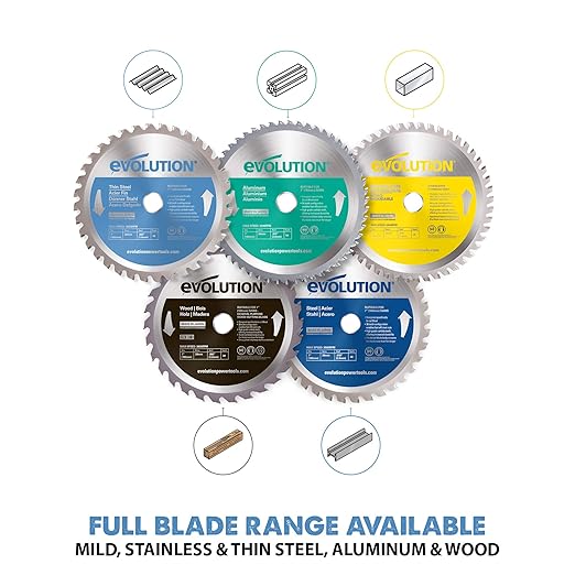 Evolution Power Tools 180BLADETS Thin Steel Cutting Blade, 7-Inch x 68-Tooth, Blue