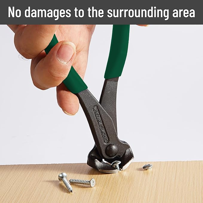 Bates- Nail Puller, 7 Inch, Dark Green, Nail Remover Tool, Cutting Pliers, Carpenter Tools, Staple Puller, End Cutting Pliers