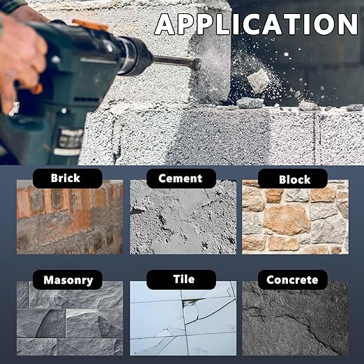 8Pcs 5/32 in 3/16 in 1/4 in SDS Plus Rotary Hammer Drill Bits and Chisel Set, 4.33 inch Length SDS Plus Masonry Drill Bits for Concrete, Brick, Cement，Masonry Work,Length 4.33 inch