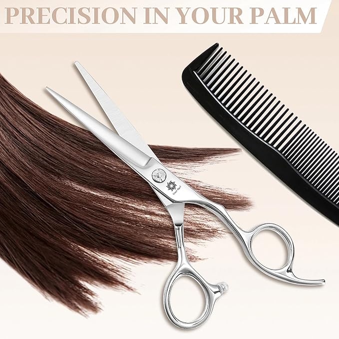 Dream Reach Hair Cutting Scissors Professional Barber Shears, 6.0 inch Hairdressing Regular Scissor Salon Razor Edge Hair Cutting Shear Japanese 440C Stainless Steel