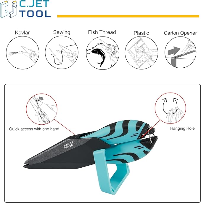 Precision Braided Fiber Optic Scissors, Wire Kevlar Cutter, Fiber Optic Tools for Optic Cable, Kevlar Fabric, Braided Fishing Line, Gardening, Carton Opening, Ergonomic Handle Design