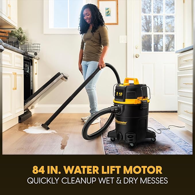 Vacmaster Professional 6 Gallon 4.5 Peak HP Wet/Dry Vacuum with Self-Cleaning Filter System - VDK611PF 0201