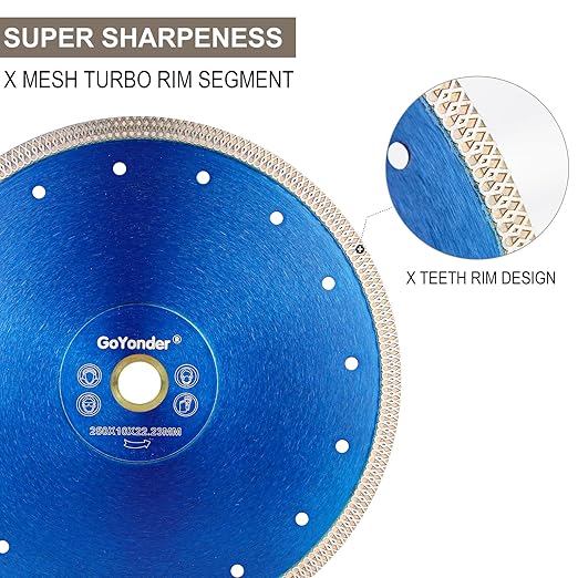GoYonder 10 Inch Super Thin Diamond Saw Blade for Cutting Porcelain Tiles,Granite Marble Ceramics