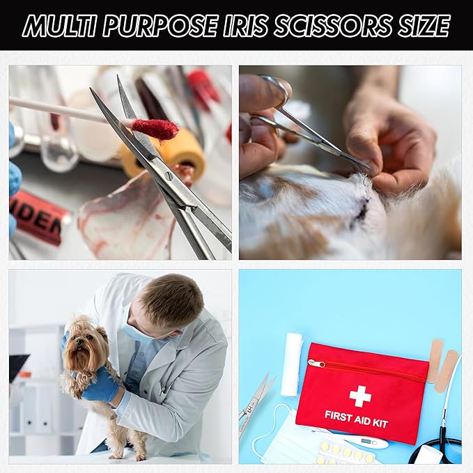 Iris Micro Dissecting Precision Lab Scissors, Fine Point Straight - Perfect for Doctors, Nurses, EMS, Students, Education & Training supercut serrated straight and curved(Pack of 2)