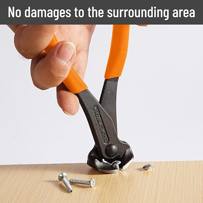 Bates- Nail Puller, 7 Inch, Orange, Nail Remover Tool, Cutting Pliers, Carpenter Tools, Staple Puller, End Cutting Pliers