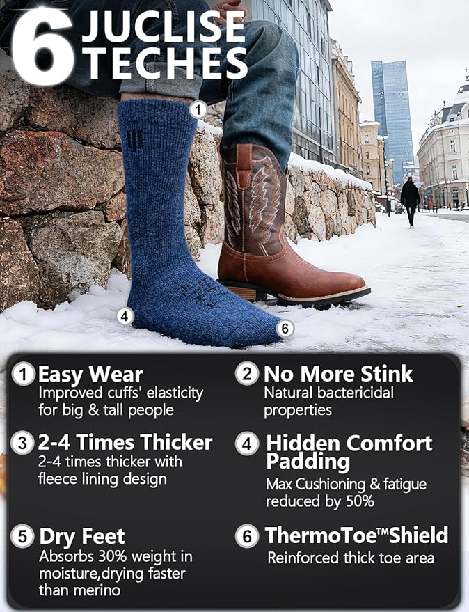 Alpaca Wool Boot Socks Men and Women, Heavyweight Thick Thermal Socks Cold Weather Hunting Hiking, Moisture Wicking