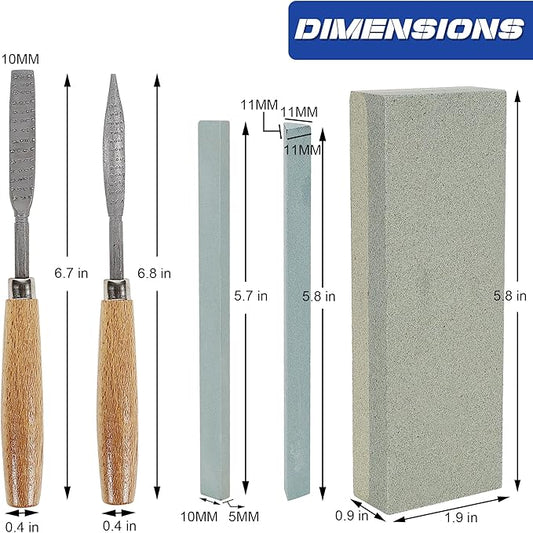Lulu Home 13 PCS Wood Chisel with Canvas Bag, Wood Carving Tool Set Including Steel Beveled Chisel Tools with Rubber Handles, Rasps and Sharpening Stones for Woodworking