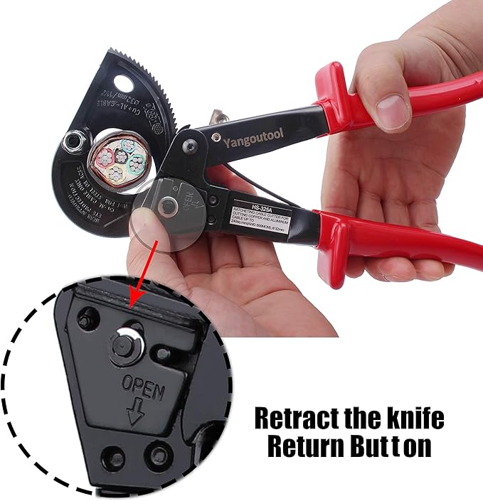 Yangoutool Ratchet Cable Wire Cutter and Heavy Duty Aluminum Copper Ratchet Cable Cutter for Cutting Electrical Wire Up to 240mm짼 Cutter Pliers