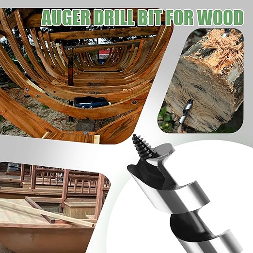 15/32 x 13.8 inch Auger Drill Bit for Wood,Hex Shank Ship Auger Bit for Soft Wood, Hard Wood, Plastic, Composite Materials and DIY Projects