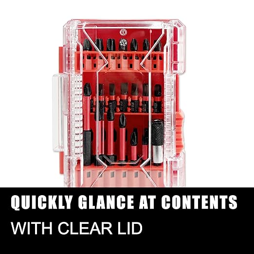35 Pcs Screwdriver Bits Set, Hex S2 1/4 Impact Driver Bit Set, Anti-Tamper Security Torx Bit Set for Power Screwdrivers and Electric Drill Drivers, Allen Wrench Drill Bit Set with Case