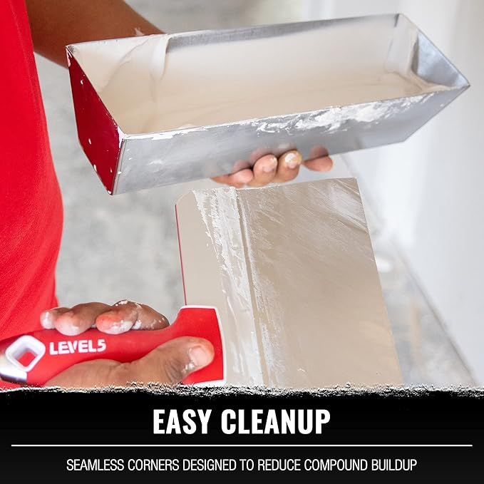 LEVEL5 Deluxe Drywall Hand Tool Set | Taping Knives, Joint Knives, Bucket Scoop, Mud Pan, Mixer, Jab Saw | Stainless Steel Blades, Soft Grip Handles | Sheetrock Gyprock Plasterboard | 5-609