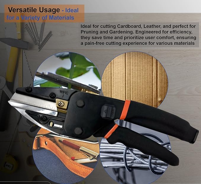 Upgraded Multipurpose Heavy Duty Scissors - Advanced All-Purpose Utility Industrial Scissors with Enhanced Safety, Ergonomics, and Cutting Performance Black