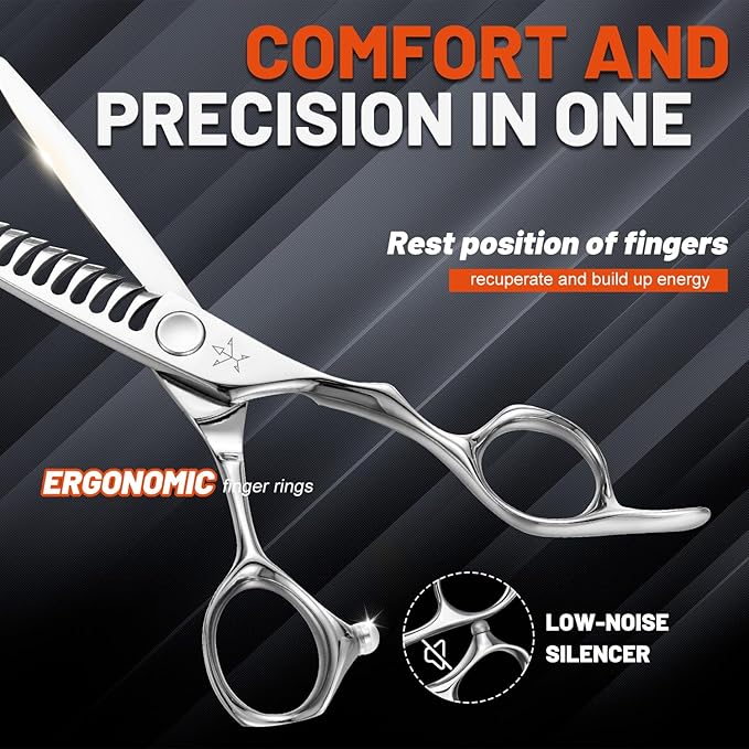 High-end Professional Hair Cut Thinning Scissors Hair Cutting Teeth Shears Barber Hairdressing Texturizing Scissor Extremely Very Sharp 6 Inch Stainless Steel Alloy For Men Women Salon& Home