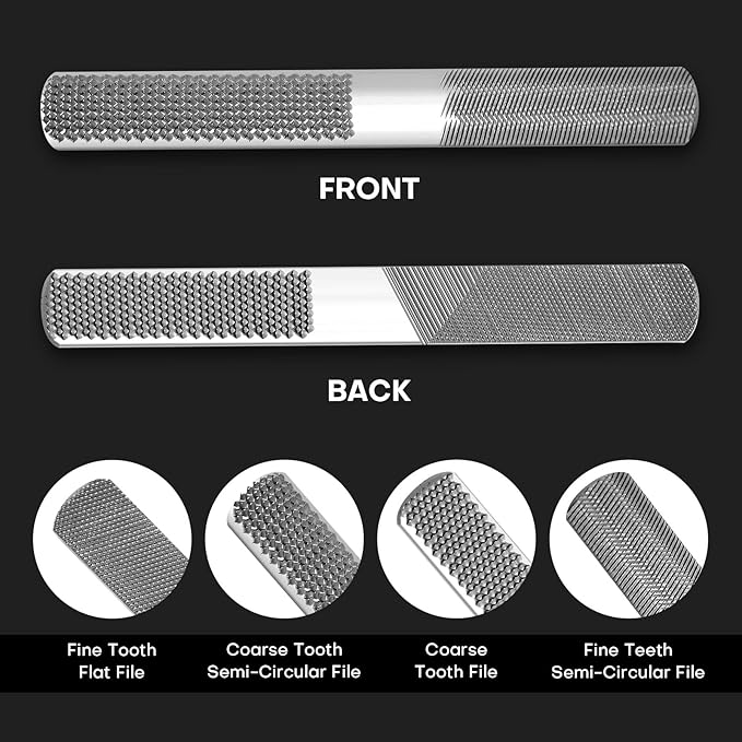 8in 4 Way Wood Rasp File, Premium Grade High Carbon Hand File and Round Rasp, Half Round Flat & Needle Files, Multifunctional Hand File for Sharping Wood, Soft Metal, Plastic Tool - - 1PC