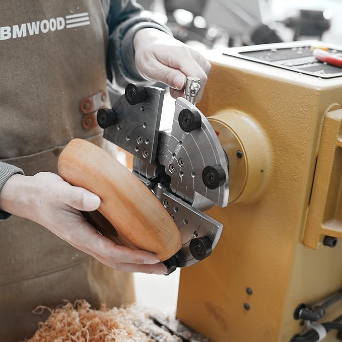 CK-4.5" FJ8 8" Flat Jaws with 8pcs Taper Plug Screws for 4.5" Series Woodlathe Chuck, Woodturning Tools.