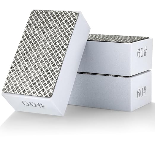 3 Pcs Diamond Hand Polishing Pads, 60 Grit Diamond Sanding Pad Reusable Sanding Block for Concrete Ceramic Glass Stone Granite Marble Tile Stone Metal Grinding