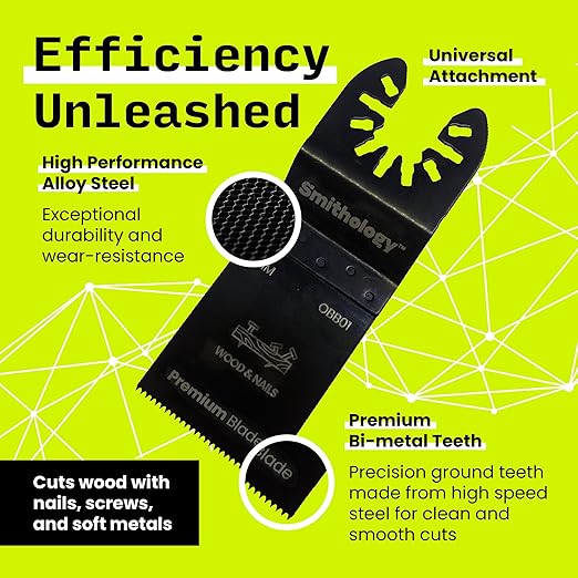 Smithology 20PCS Oscillating Saw Blade Combo ??4 Bi-Metal, 12 Standard, 4 Japanese Tooth Blades for Metal & Wood | Fits Dewalt, Milwaukee, Ryobi, Makita, Craftsman, Porter Cable, Ridgid, Rockwell