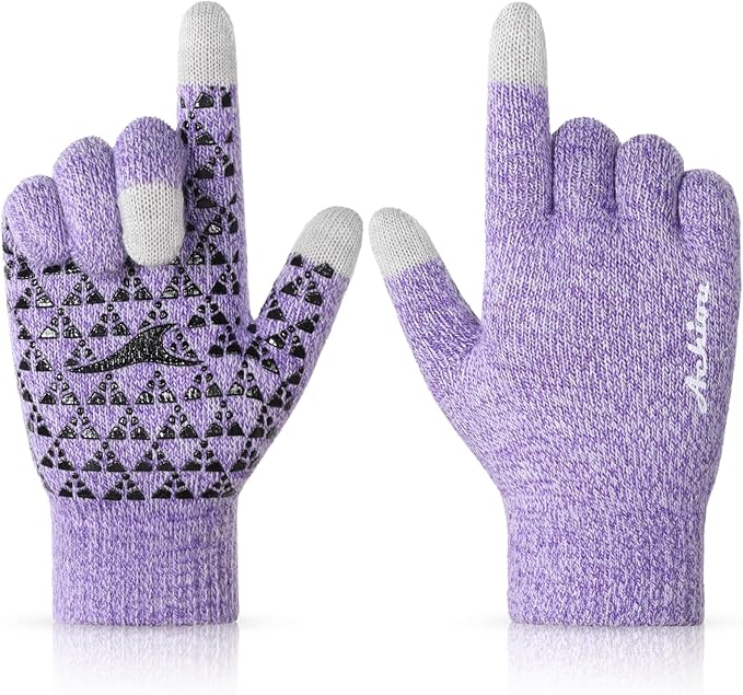 Achiou Winter Gloves, Glove for Men Women, Upgraded Touch Screen Texting Warm Running with Thermal Soft Knit Lining