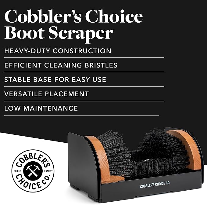 Cobbler's Choice Boot Scraper - Outdoor Shoe Scrubber Cleaner Brush - Weather Industrial - Heavy Duty