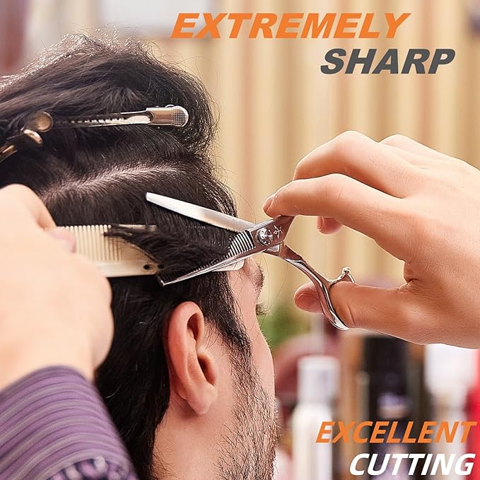 High-end Professional Hair Thinning Scissors Hair Cutting Teeth Shears Barber Hairdressing Texturizing Scissor Extremely Very Sharp 6.25 Inch Stainless Steel Alloy For Men,Women,Salon & Home