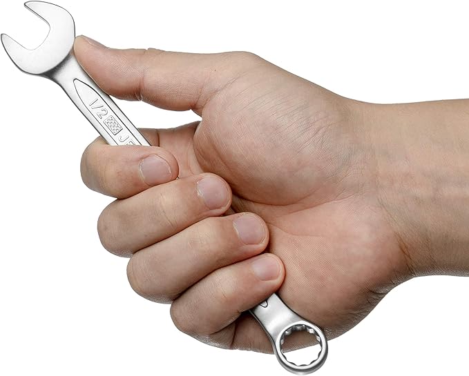 Jetech 1/2 inch Combination Wrench (12 Pack) - Durable SAE Inch Cr-V Steel High Strength Spanner in Sand Blasted Finish