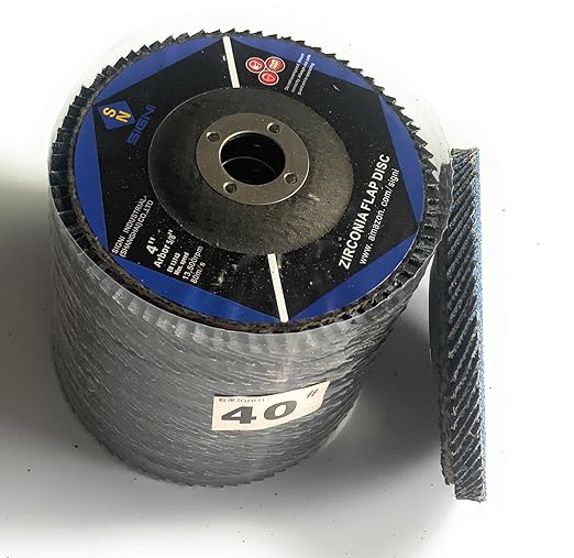 SIGNI 4" x 5/8" Premium Zirconia Flap Discs T27 10-Pack (Grit 40#)