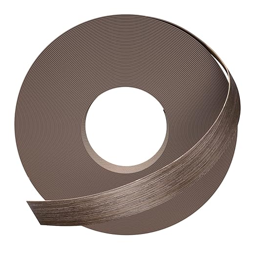 GSCIT Club Walnut Edge Banding, 5/8 inch x 50ft roll of Veneer Edge Banding - Pre-glued Flexible, Real Wood Tape for Cabinet Repair & Furniture Restoration