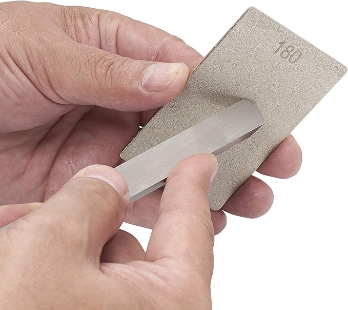 Trend Enterprises Trend 3-Inch Double-Sided Diamond Sharpening Stone, 180 & 300 Grit, Credit Card Sized Honing Stone with Storage Wallet, DWS/CC/CX