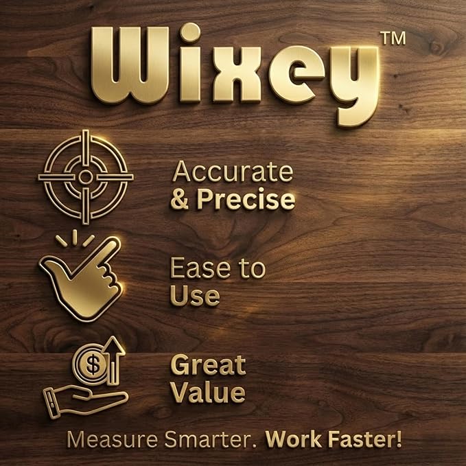 Wixey Mini Digital Height Gauge ??Durable Easy-Read Digital Depth Gauge ??Precise Accurate Height Measurement Tool for Router & Table Saw ??Compact Measuring Tools for Woodworking Projects