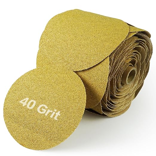 PSA Sanding Discs 6 Inch Adhesive Backed Sandpaper 100 Pack 40 Grit Self Adhesive Sanding Discs for DA Sander Self Stick for Wood, Auto Body Repair, Paint, Metal, and Plastic