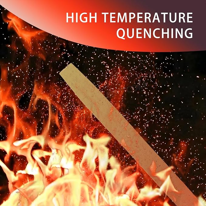 8 Inch Flat Hand File with High Carbon Hardened Steel, Ergonomic Grip, Plastic Non-Slip Handle, Ideal for Metal, Wood, Plastic & DIY Projects