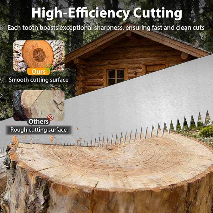 4' Two Man Crosscut Saw, High-Efficiency Cutting, Fit for Felling Wet Logs, Dry Logs, Trees