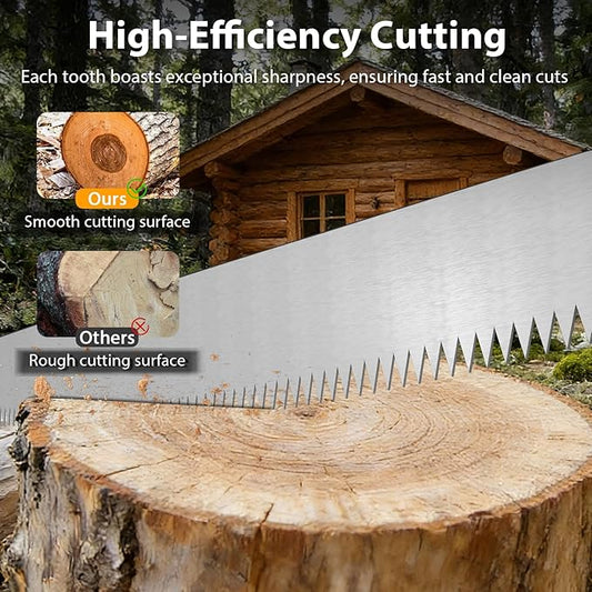 4' Two Man Crosscut Saw, High-Efficiency Cutting, Fit for Felling Wet Logs, Dry Logs, Trees