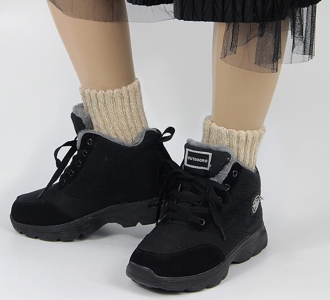 BomKinta Boot Socks for Women Winter Solid Thick Warm Socks Cozy Crew Socks Christmas Gift