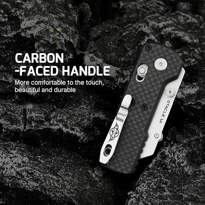 OKNIFE Otacle U1 Folding Pocket Utility Knife, Quick Change Box Cutter with Rail Lock, EDC Razor Knife with Pocket Clip for Office, Factory (Black)