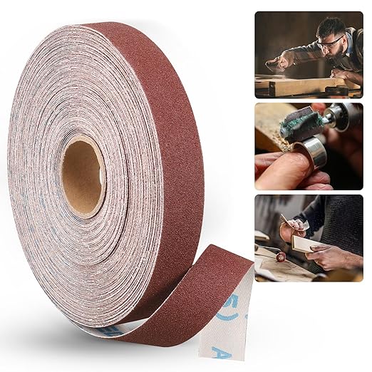 Emery Cloth Roll,100 Grit Continuous Sandpaper Roll 1" x 85 Feet Sandpaper Roll for Wood Furniture Finishing Metal Sanding Automotive Polishing